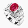 2.55 karátos rubin gyémánt gyűrű in 14k fehér arany