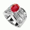 4.32 karátos rubin gyémánt gyűrű in 14k fehér arany