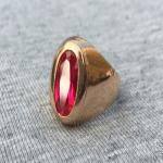 14kt női arany gyűrű rubin köves magyar fémjeles