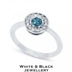 Kék gyémánt gyűrű, 0,36 karát - Isola